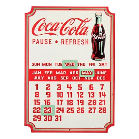 Coca-Cola 90167298-S Calendar Embossed Sign With Magnets